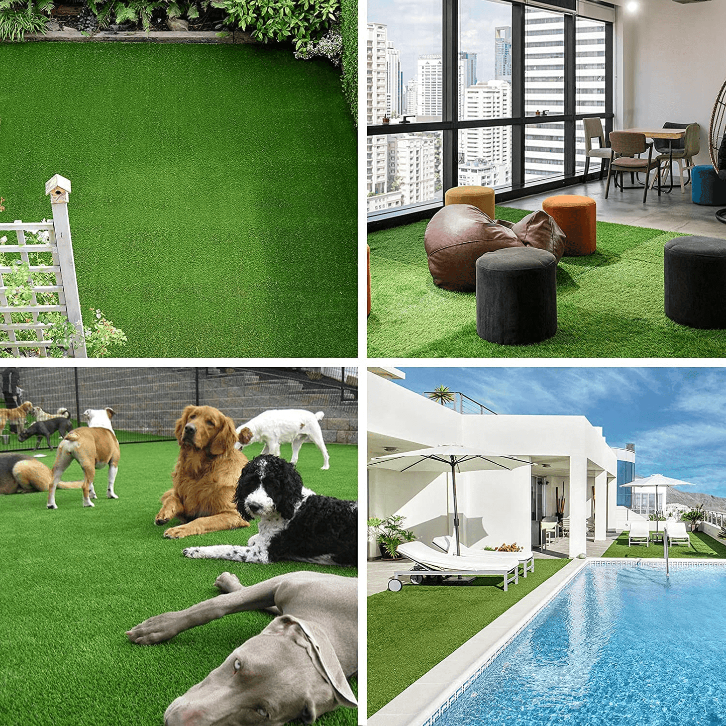XLX TURF Premium Thick Artificial Grass Rug for Outdoor and Indoor Decor