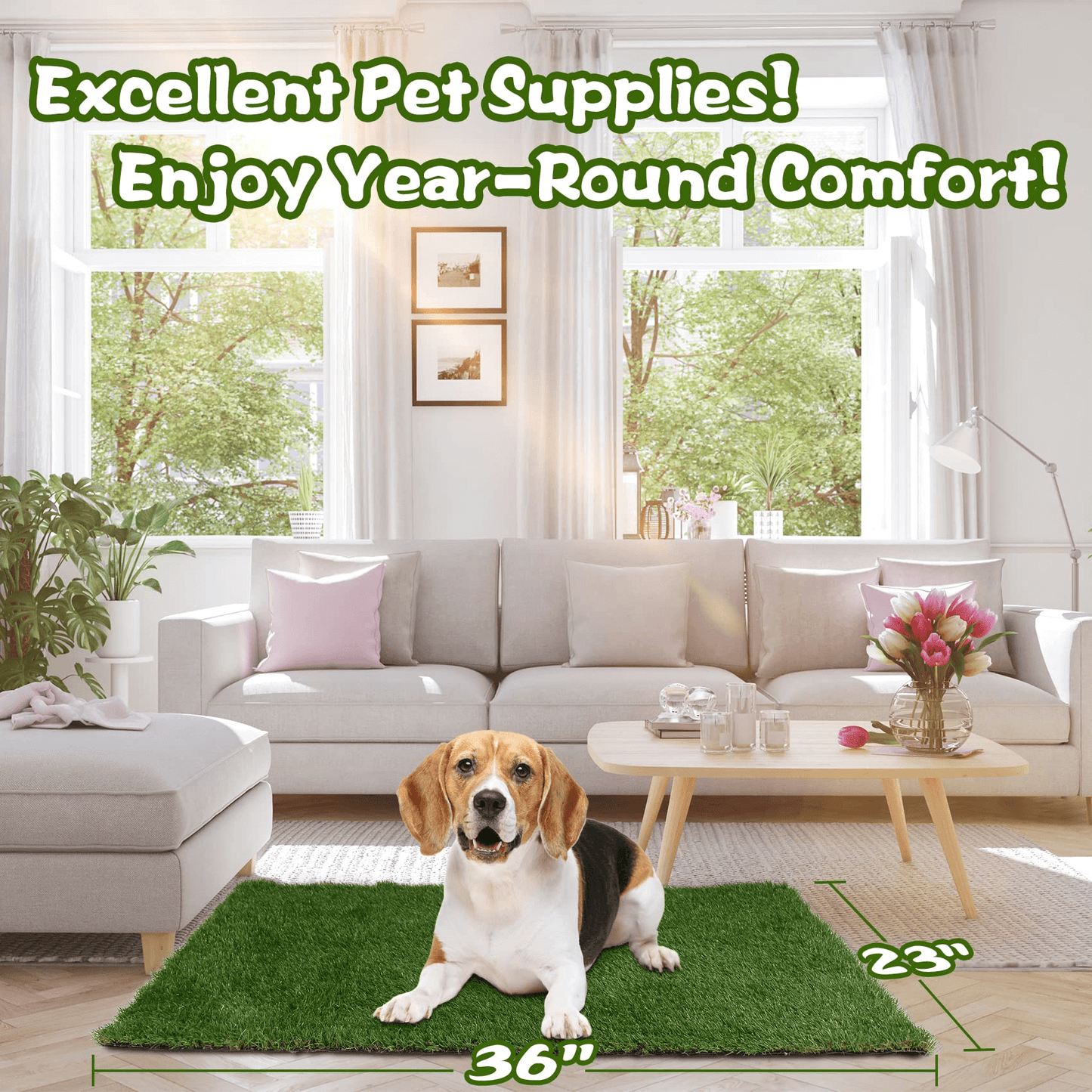 XLX TURF Fake Grass Patch for Puppy Potty Training Mat