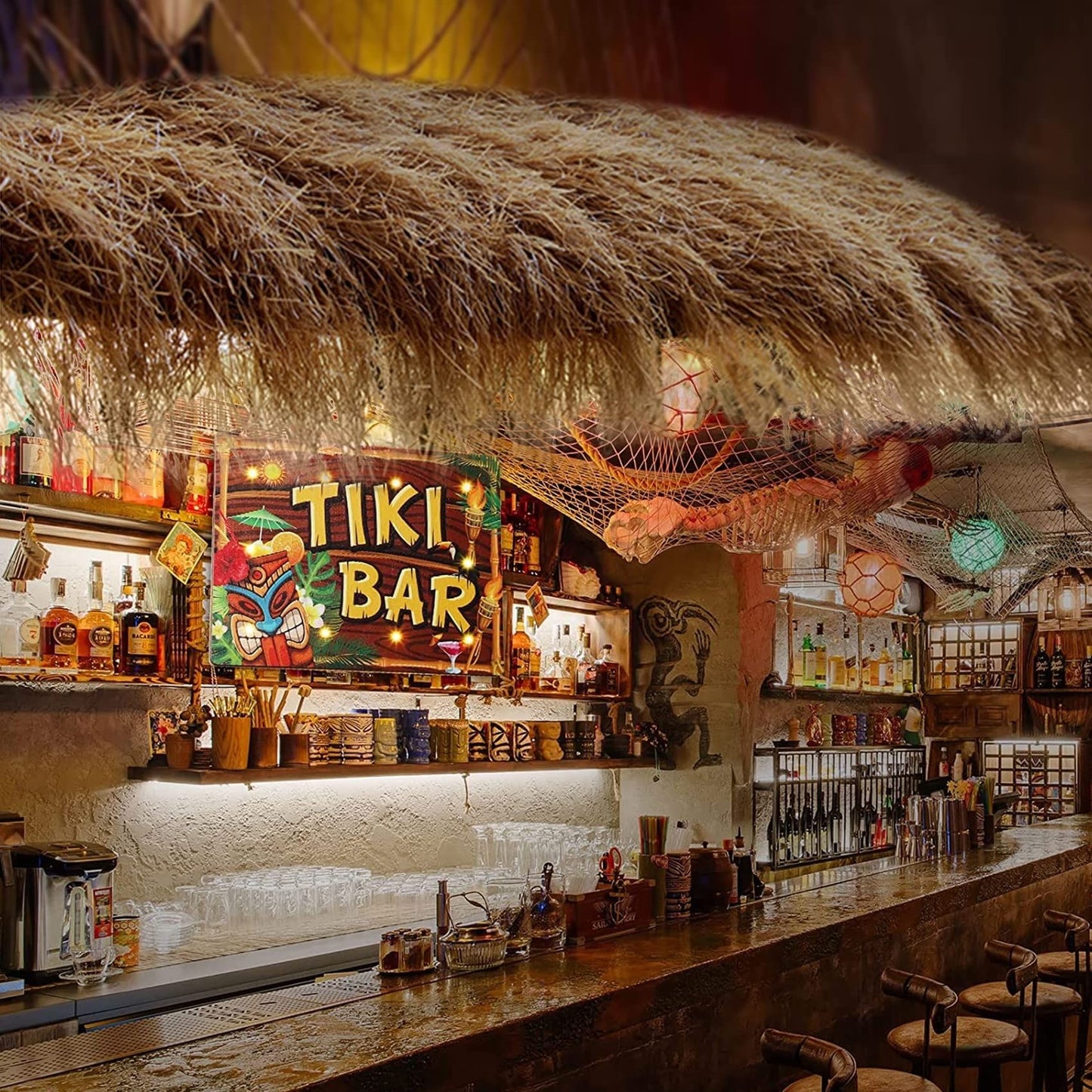 XLX TURF Mexican Straw Thatch Roofing for Tiki Bar Hut and Decorations