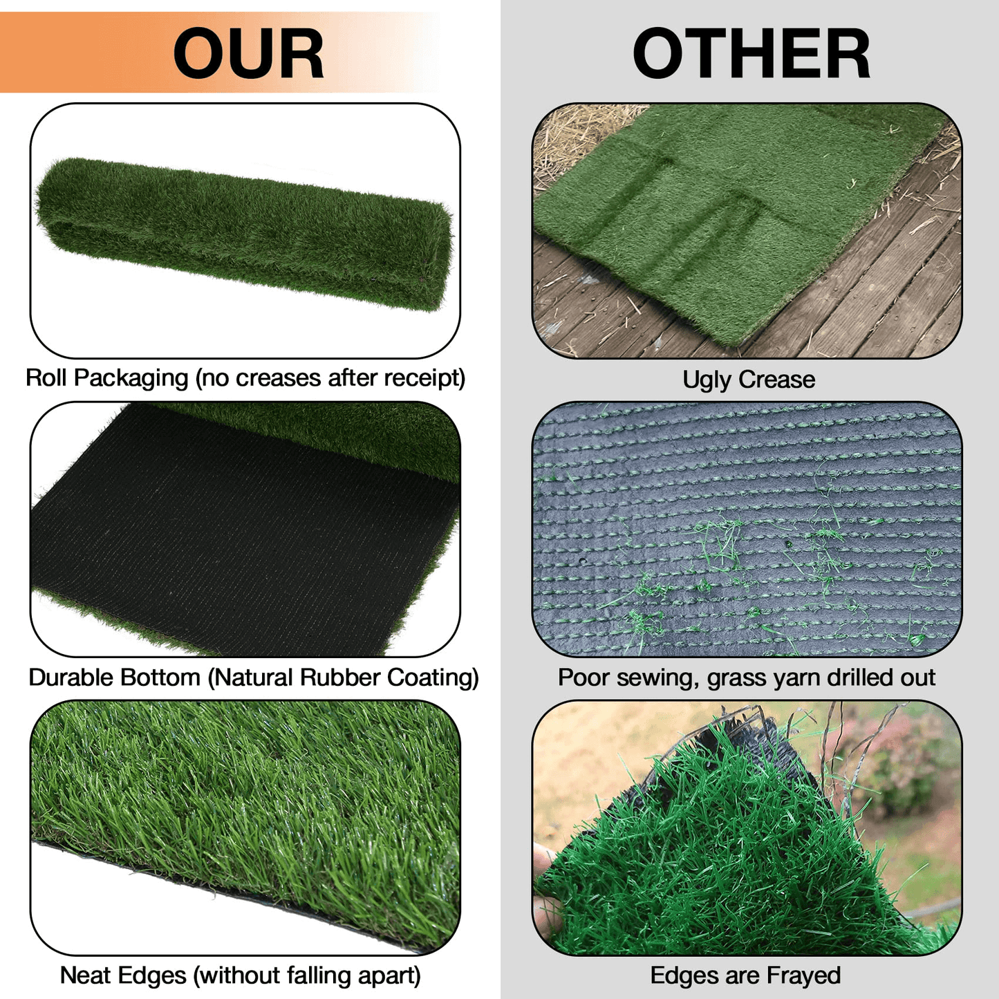 XLX TURF Fake Grass Patch for Puppy Potty Training Mat