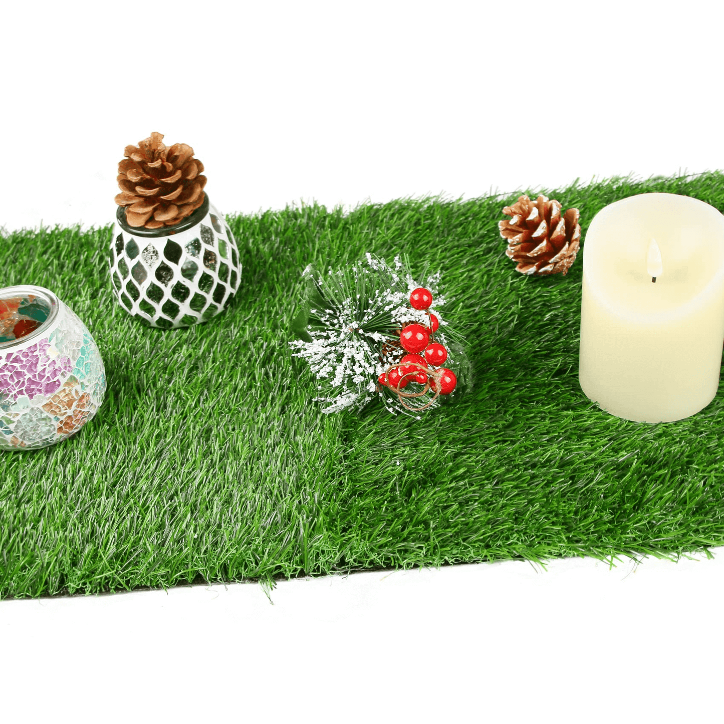XLX TURF Artificial Grass Placemats for Decor Table Runner and DIY