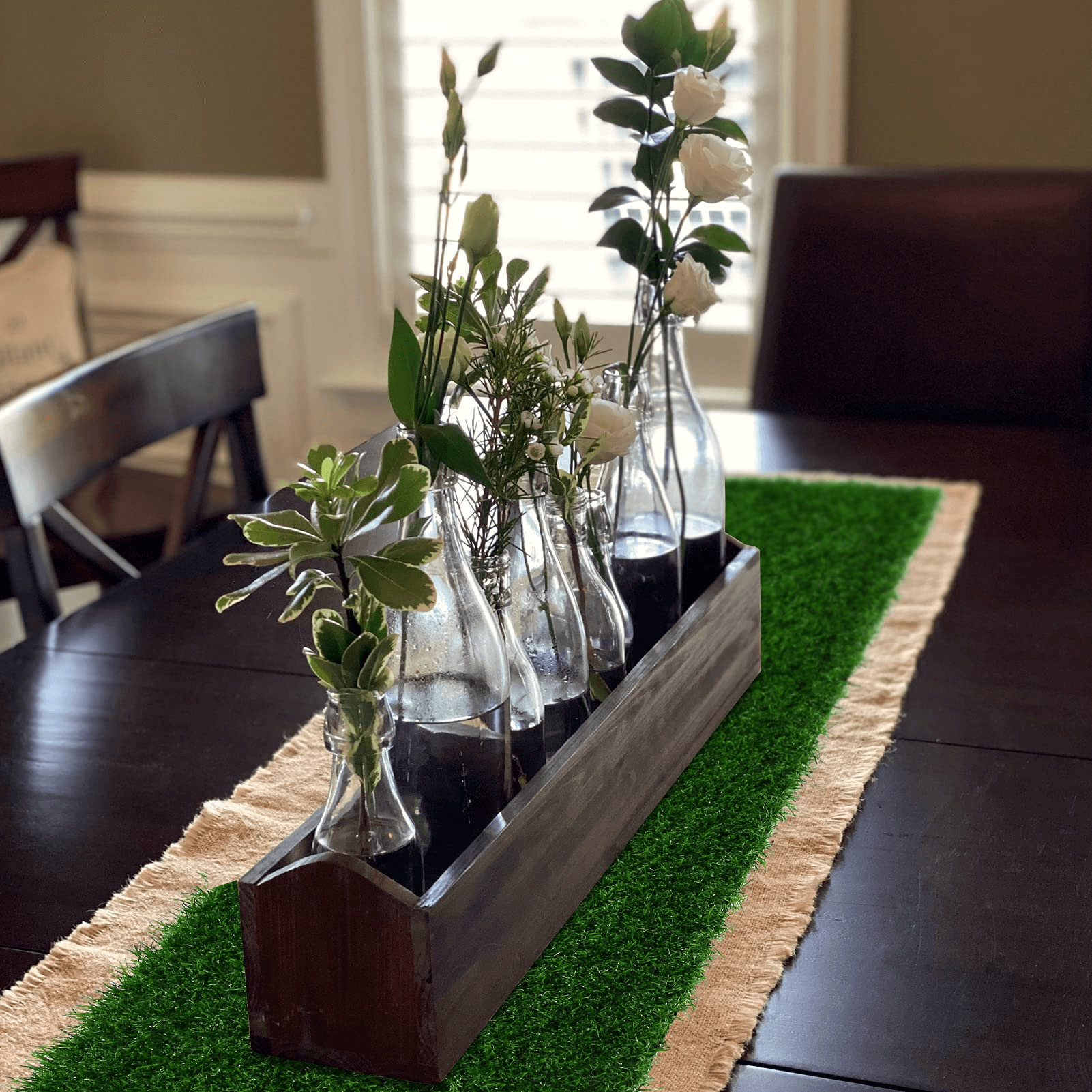  Grass Table Runner Artificial Tabletop Decor Synthetic